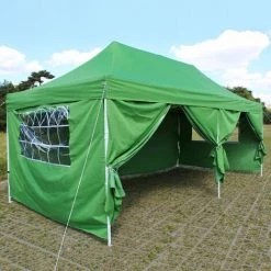 GREADEN Tonnelle De Jardin 3x6m + 6 Côtés Avec 2 Fenêtres ,Tente Pliante Avec Tube 32mm En Acier + Polyester 220g/㎡ ÉTANCHE ,Tente Pliante + Sac De Transport