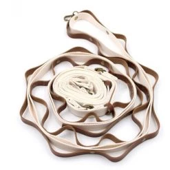 DONTODENT Suspension Extérieure Multifonctionnel Ruban Multifonctionnel Lanière De Tente En Cuir PU - Crochets En Métal Marron + Marron * 5