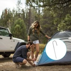 HIASDFLS Ancrage Au Sol, Piquets De Sol En Acier Pour Tentes De Camping Clôtures Châteaux-12 Pouces -Tente de réception Soldes 58079722 5