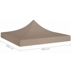 LITZEE Tente De Réception Et Barnum Toit De Tente De Reception 2x2 M Taupe 270 G/m² -Tente de réception Soldes 58113719 5