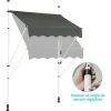 GOPLUS Store Banne Manuel Rétractable En Aluminium,Auvent Banne De Balcon Rétractable Avec Tissu Oxford,Hauteur Réglable 2-3M,Protection Solaire Et Pluie Pour Jardin (1,5X1,2M, Gris) -Tente de réception Soldes 58172921 1