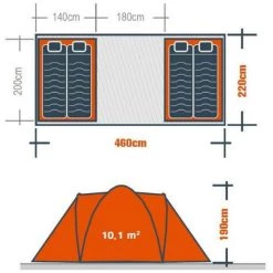 Tente Camping 4 Places SURPASS SURPTENT401G Gris 10 Tente Camping 4 Places SURPASS SURPTENT401G Gris -Tente de réception Soldes 58215250 4