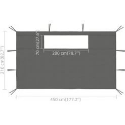 INLIFE Parois Latérales De Belvédère Avec Fenêtres 2 Pcs Anthracite -Tente de réception Soldes 58274774 5