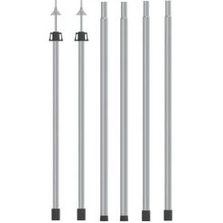 INLIFE Mâts De Bâche Télescopiques 102-260 Cm 2 Pcs Aluminium -Tente de réception Soldes 58275763 2