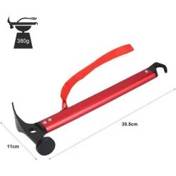 PERLE RARE Marteau De Camping De, Marteau De Tente En Aluminium Multifonctionnel De Camping De Mallet Avec Le Solvant De Tente（rouge） -Tente de réception Soldes 58302971 4