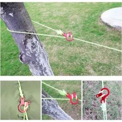 PERLE RARE Tendeur De Corde Tendeur Camping En Alliage D'Aluminium Crochet Ajusteur De Corde Durable Antidérapant Pour Tente Bâche Randonnée Camping（Rouge (Forme D'escargot)） -Tente de réception Soldes 58303049 5