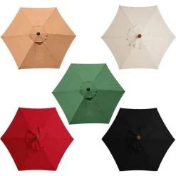 DKSFJKL Housse De Rechange Pour Parasol De 3 M, 6 Baleines, Résistant à La Décoloration - Pour Terrasse, Extérieur, Terrasse, Parasol De Table De Marché, Pelouse, Piscine - Rouge - Format A4 -Tente de réception Soldes 58332509 3