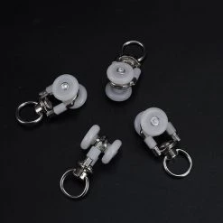 DONTODENT Rouleaux De Rail Planeur De Voie De Rideau Plastique Twin à Roulettes En Alliage D'aluminium 20 Pièces - Roue Carrée Rotative En Alliage à 360 ° -Tente de réception Soldes 58337935 4