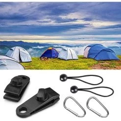 ABCRITAL 30Pcs Clip Tente, Tente Pince Bâche Clip De Bâche Auvents Clip Boucle Auvent Outil Avec 10 Crochets À Clip, 10 Cordes Connectées Et 10 Mousquetons Pour Tentes -Tente de réception Soldes 58345036 5
