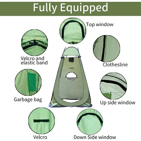 TINOR Pop Up Tente De Camping, 120 X 120x190 Cm Tente De Douche Portable Pliable, Privacy Tent, Pour Camping En Plein Air, Vestiaire, Randonnée 4 TINOR Pop Up Tente De Camping, 120 X 120x190 Cm Tente De Douche Portable Pliable, Privacy Tent, Pour Camping En Plein Air, Vestiaire, Randonnée - Image 2