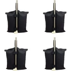 TINOR Sac De Lestage Robuste De Qualité Industrielle Avec Coutures Doubles Pour Auvent De Tente Dépliable Noir