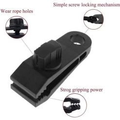 TANABATA 10 Pièces Clips De Bâche, 8CM Plastique Clips De Tente Pince Pour Auvent Clip De Verrouillage Instantané Pour Tentes Housse Canapé Bâche Couverture Bateau Couverture Camping -Tente de réception Soldes 58461682 3