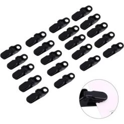 TANABATA 20PCS/Bag Tarp Clips Windproof Awning Clamps Multipurpose Clamp Set For Tents, Tarp, Boat Cover, Pool Cover, Car Cover, Black -Tente de réception Soldes 58461685 4