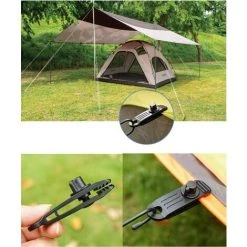 TANABATA 6 Pèces Clips De Bâche, Tente Clips En Plastique En Forme De Crocodile, Multifonctions Camping Tente Tarp Clips Pour Camping, Housse De Voiture, Housse De Bateau, Caravane, Auvent -Tente de réception Soldes 58461730 3