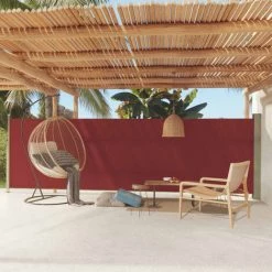 VidaXL Auvent Latéral Rétractable De Patio 160x600 Cm Rouge - Rouge