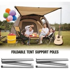 SUPERSELLER Poteaux De Support De Bâche De Tente Pliable Multi-sections Poteaux De Tente De Camping En Acier Pour Auvent De Porche Auvent Auvent De Soleil Support De Voiles D'ombrage - 2,0 Mètres - 2,0 Mètres -Tente de réception Soldes 58674693 5