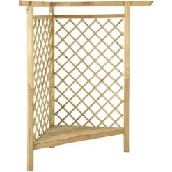 INLIFE Pergola D'angle Avec Banc 166x81x174 Cm Bois De Pin Imprégné - Vert -Tente de réception Soldes 58690941 2