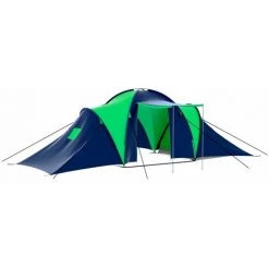 INLIFE Tente De Camping 9 Personnes Bleu Et Vert - Multicolore