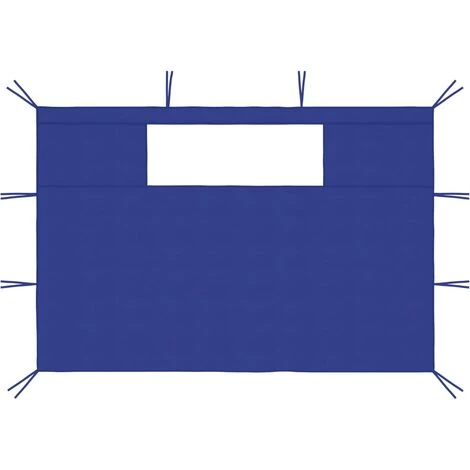 INLIFE Parois Latérales De Belvédère Avec Fenêtres 2 Pcs Bleu - Bleu 4 INLIFE Parois Latérales De Belvédère Avec Fenêtres 2 Pcs Bleu - Bleu – Image 2
