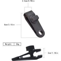REGALI Clip De Bâche, Tente Pince Bâche, Mousqueton, Corde élastique, Pour Bâche, Camping, Auvents, La Couverture De Voiture, Lot De 10 (20Pcs) -Tente de réception Soldes 58700212 2