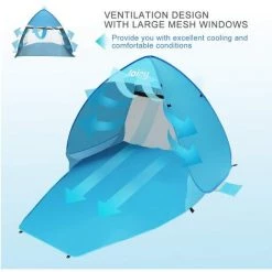 DEVENIRRICHE Tente De Plage, Pop-up Anti UV Abri De Plage 2 Ou 3 Personnes Abri Soleil UPF 50+ ,Extérieur Portatif Pour Plage Camp Bain De Soleil Tente De Camping Pour Famille, Camping, Randonnée, Pêche, Plage -Tente de réception Soldes 58753214 3