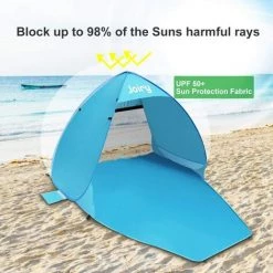 DEVENIRRICHE Tente De Plage, Pop-up Anti UV Abri De Plage 2 Ou 3 Personnes Abri Soleil UPF 50+ ,Extérieur Portatif Pour Plage Camp Bain De Soleil Tente De Camping Pour Famille, Camping, Randonnée, Pêche, Plage -Tente de réception Soldes 58753214 5