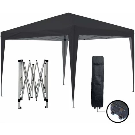 GREADEN Tente Pliante 3x3m ECO BRISO Tube 30mm En ALU & ACIER Bâche 220g/m² ENDUIT PVC 100% ÉTANCHE Tente Pliante De Réception Sac De Transport - Noir 3 GREADEN Tente Pliante 3x3m ECO BRISO Tube 30mm En ALU & ACIER Bâche 220g/m² ENDUIT PVC 100% ÉTANCHE Tente Pliante De Réception Sac De Transport - Noir