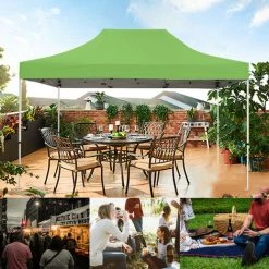 GREADEN Tente Pliante 3x4,5m PREMIUM LIGHT Tube 32mm En Acier Bâche 220g/m² ENDUIT PVC 100% ÉTANCHE Pavillon Jardin Tonnelle Réception, Sac De Transport - Vert -Tente de réception Soldes 5878452 2