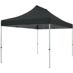 GREADEN Tente Pliante + 4 Murs Côtés 3x4,5m PREMIUM LIGHT Tube 32mm En Acier Bâche 220g/m² ENDUIT PVC 100% ÉTANCHE Barnum Pliante + Sac De Transport - Noir -Tente de réception Soldes 5878456 4