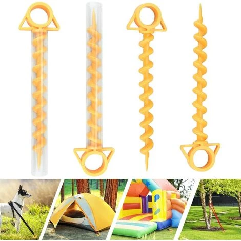 ENLENK 4pcs Clous De Tente En Plastique Orange Anti-corrosion Pelouse Auvent Plage Bâche Camping 3 ENLENK 4pcs Clous De Tente En Plastique Orange Anti-corrosion Pelouse Auvent Plage Bâche Camping