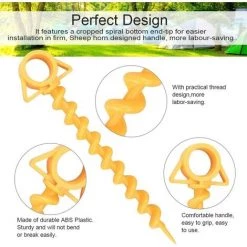 ENLENK 4pcs Clous De Tente En Plastique Orange Anti-corrosion Pelouse Auvent Plage Bâche Camping 9 ENLENK 4pcs Clous De Tente En Plastique Orange Anti-corrosion Pelouse Auvent Plage Bâche Camping -Tente de réception Soldes 58844963 3