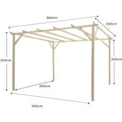 CÉMONJARDIN Pergola En Bois 300 X 300 -Tente de réception Soldes 58969275 3