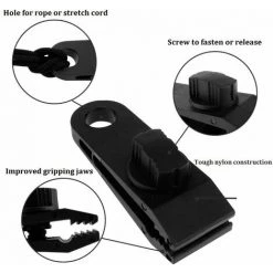 QERSTA Lot De 10 Clips De Bâche Clips D'auvent Tendeur Tendeur Élastique Pour Tentes, Capotes, Auvents, Bannières, Canotage -Tente de réception Soldes 59162449 4