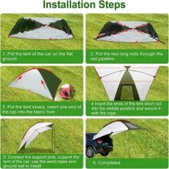JOORRT Auvent De Voiture 2.4X1.9m Tente Auvent Camping Car Tente Toit Voiture étanche Et Résistante Aux UV Tente De Camping Durable Auvent Fourgon -Tente de réception Soldes 59171076 5
