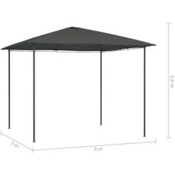 INLIFE Belvédère 3x3x2,6 M Anthracite 160 G/m² - Anthracite -Tente de réception Soldes 59172744 4