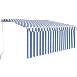 INLIFE Auvent Manuel Rétractable Et Store Et LED 3x2,5 M Bleu Et Blanc - Bleu 8 INLIFE Auvent Manuel Rétractable Et Store Et LED 3x2,5 M Bleu Et Blanc - Bleu -Tente de réception Soldes 59173112 2