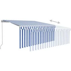 INLIFE Auvent Manuel Rétractable Et Store Et LED 3x2,5 M Bleu Et Blanc - Bleu 11 INLIFE Auvent Manuel Rétractable Et Store Et LED 3x2,5 M Bleu Et Blanc - Bleu -Tente de réception Soldes 59173112 5