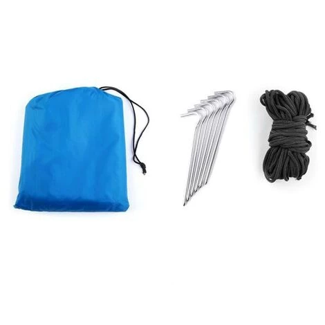 MEDIA WAVE STORE ® Tente De Camping Avec Pare-soleil 10745 Avec Piquets Et Tirants | Couleur: Bleu 4 MEDIA WAVE STORE ® Tente De Camping Avec Pare-soleil 10745 Avec Piquets Et Tirants | Couleur: Bleu - Image 2