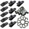OUSUDELA Lot De 30 Pinces De Fixation Pour Tente, Tente, Auvent, Bannières, Bateau, Jardinage - Noir -Tente de réception Soldes 59207224 1