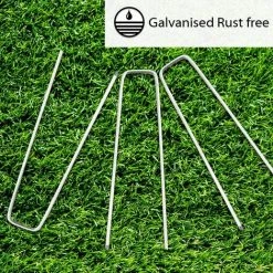 OUSUDELA Lot De 50 Piquet Jardin De Fixation En Acier Galvanisé 100 Mm/4"- Ancrage Au Sol Toile Paillage Agrafes Pour Bache Mauvaise Herbe -Tente de réception Soldes 59207278 3