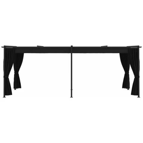 Topdeal Tonnelle Avec Rideaux 3x6 M Anthracite Acier FF48055_FR 4 Topdeal Tonnelle Avec Rideaux 3x6 M Anthracite Acier FF48055_FR - Image 2