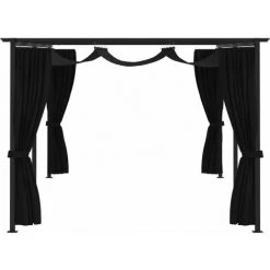 Topdeal Tonnelle Avec Rideaux 3x6 M Anthracite Acier FF48055_FR 9 Topdeal Tonnelle Avec Rideaux 3x6 M Anthracite Acier FF48055_FR -Tente de réception Soldes 59289228 3