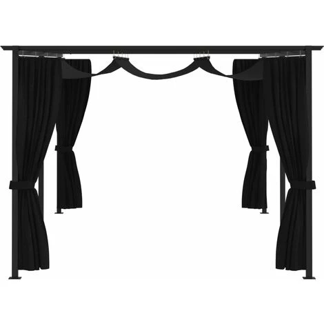 Topdeal Tonnelle Avec Rideaux 3x6 M Anthracite Acier FF48055_FR 5 Topdeal Tonnelle Avec Rideaux 3x6 M Anthracite Acier FF48055_FR - Image 3