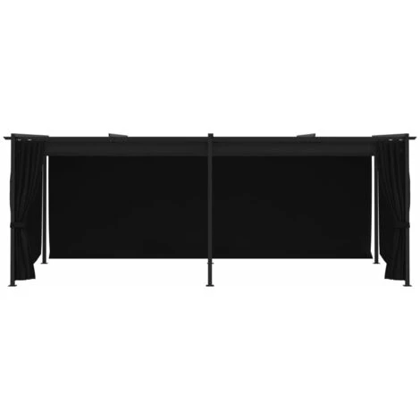 Topdeal Tonnelle Avec Rideaux 3x6 M Anthracite Acier FF48055_FR 6 Topdeal Tonnelle Avec Rideaux 3x6 M Anthracite Acier FF48055_FR - Image 4