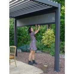 Chalet & Jardin Pergola Bioclimatique Ombréa® 3 X 3 M + Store 3 M - Anthracite -Tente de réception Soldes 59382827 3