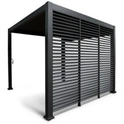 Chalet & Jardin Panneau Brise-vue Latéral à Ventelles 1 M Pour Pergola Bioclimatique OMBREA - Anthracite
