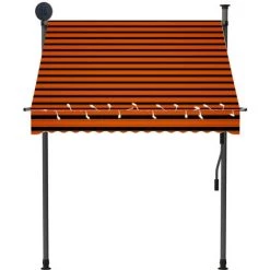 Topdeal Auvent Manuel Rétractable Avec LED 150 Cm Orange Et Marron FF145877_FR -Tente de réception Soldes 59653104 4