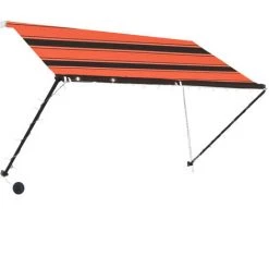 Topdeal Auvent Rétractable Avec LED 250x150 Cm Orange Et Marron FF145931_FR -Tente de réception Soldes 59653392 4
