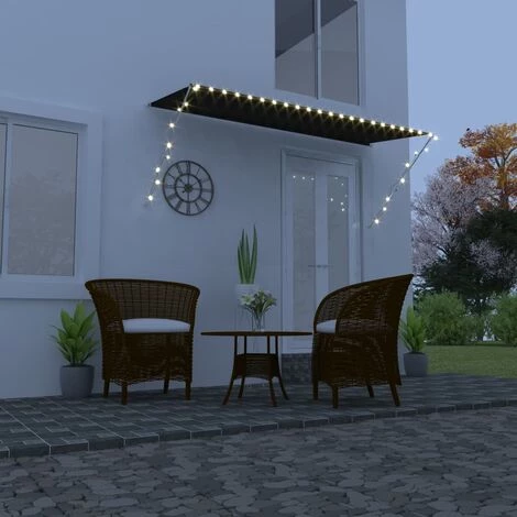 Topdeal Auvent Rétractable Avec LED 300x150 Cm Anthracite FF145918_FR 3 Topdeal Auvent Rétractable Avec LED 300x150 Cm Anthracite FF145918_FR