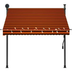 Topdeal Auvent Manuel Rétractable Avec LED 200 Cm Orange Et Marron FF145878_FR -Tente de réception Soldes 59653626 4